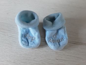 Chaussons bleus de naissance bébé garçon Papi d’amour