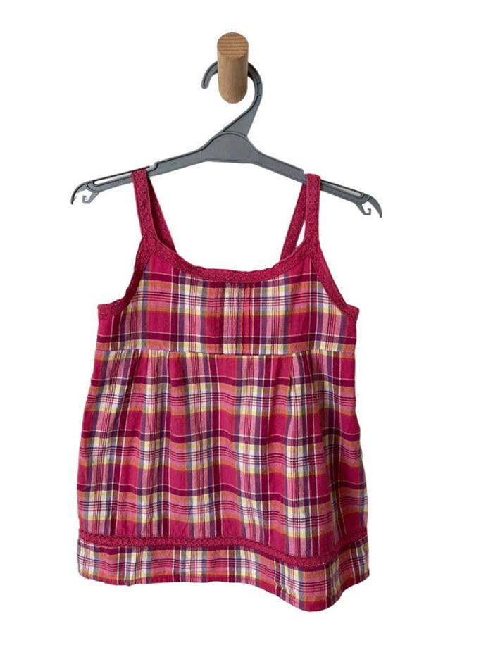 Top à bretelles rose et jaune à carreaux - L.O.G.G by H&M 122cm (7 ans)