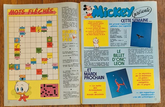 Ancien journal de mickey avec poster géant Les Aristochats 1982 N°1584 vintage - photo numéro 6