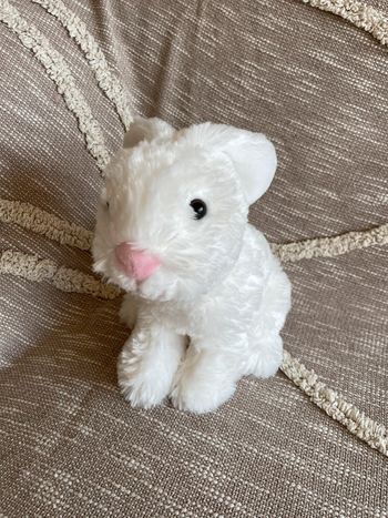 Peluche doudou 28cm gispy lapin de Pâques blanc et rose très bon état