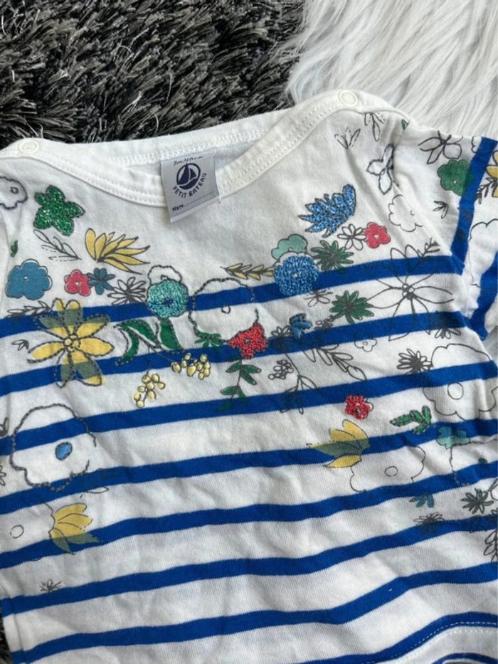 Haut manches longues marin - petit bateau - 3 mois - photo numéro 2