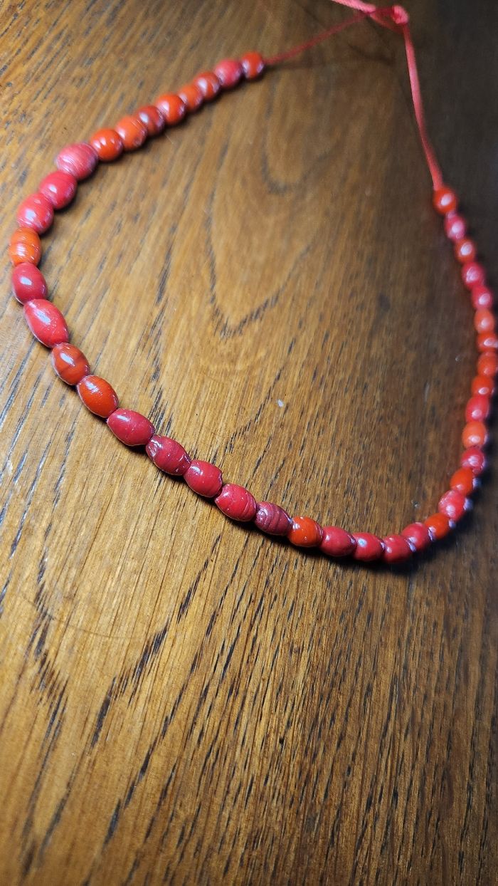 Collier ras de coup. Collier corail bambou