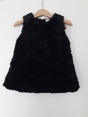 Robe fille polaire noir 23 mois fausse fourrure marque Barbouillage