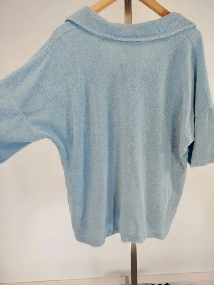 Tshirt avec col Polo Mixte en tissu éponge bleu clair - antwerp A360 - photo numéro 4