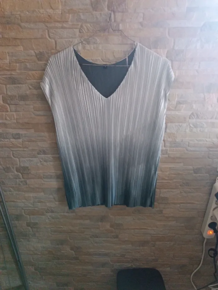 Blouse plissée dégradé de gris 40 - photo numéro 1