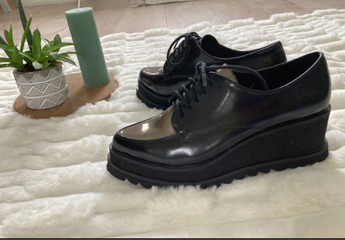 Derbys noires et grises vernes T37 - photo numéro 3