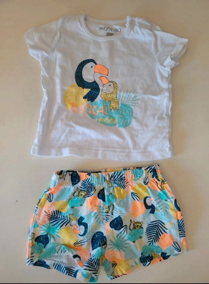 Lot 4 ensembles shorts +tee-shirts 6 mois marques mélangé - photo numéro 9