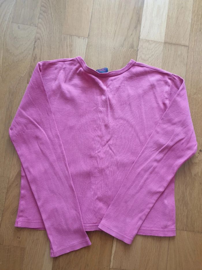 tee shirt manches longues boutonné rose petit 10 ans - photo numéro 3