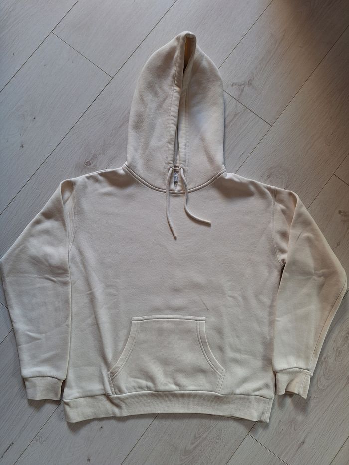 Sweat à capuche blanc/crème La Halle - photo numéro 3