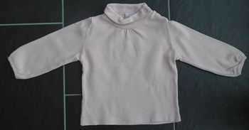 Sous pull rose clair fille 12 mois