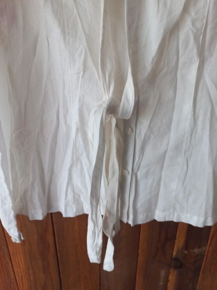 Chemise blanche avec brillant argent - photo numéro 5