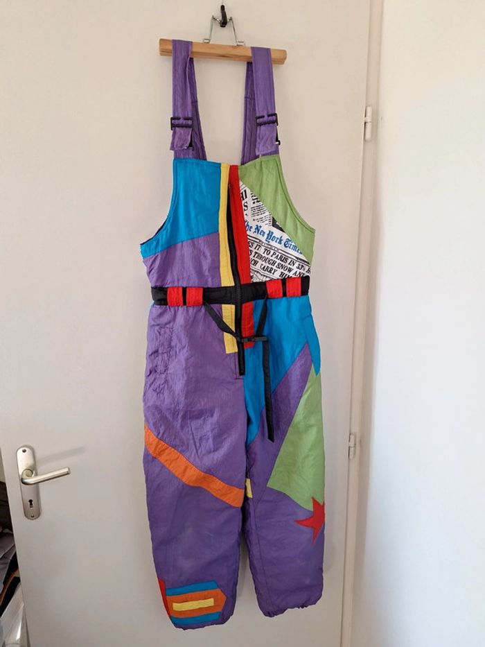 Salopette de ski vintage annee 80/90 9ans #FI9A-001