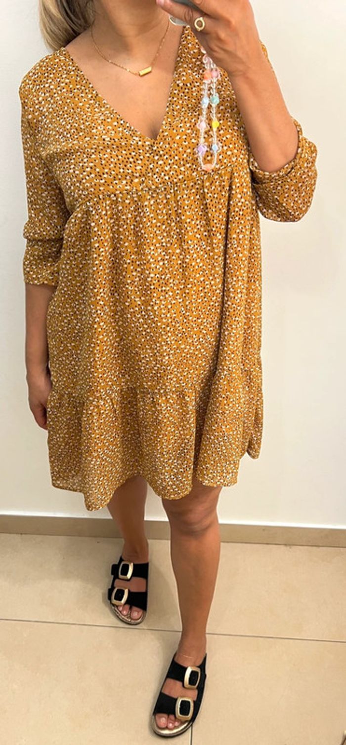 Robe courte fluide imprimée - photo numéro 5