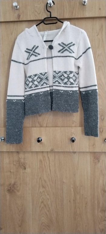 Gilet à capuche gris/blanc Bonobo TS
