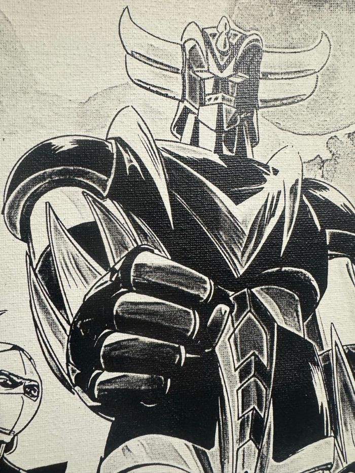 Tableau Goldorak et Actarus robot vintage en toile 30x40cm