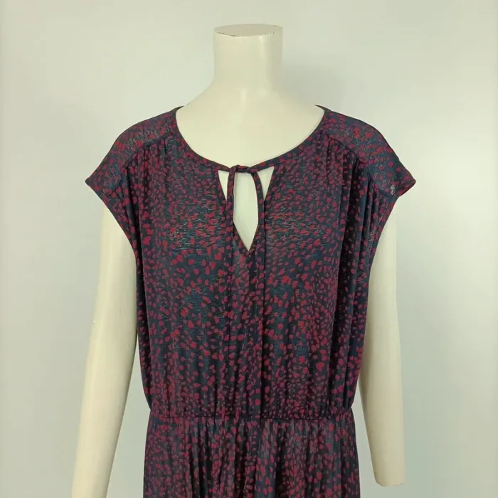 Robe longue fluide Promod à motifs rouges - Taille L estimée - A151 - photo numéro 3