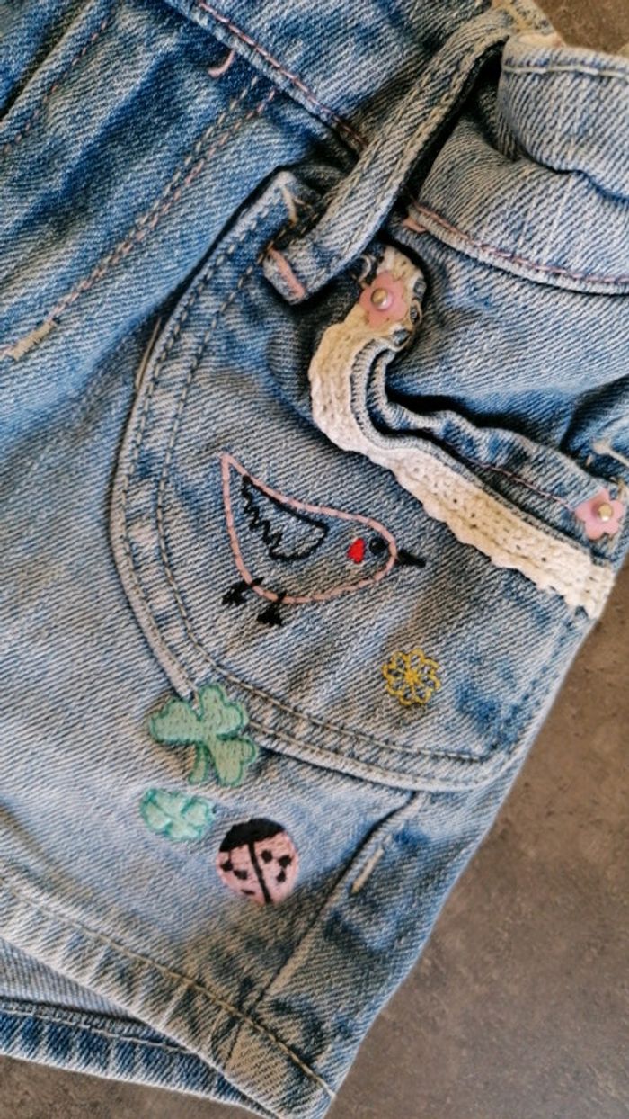 Short en jean H&M 12/18mois - photo numéro 2