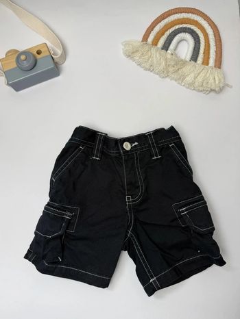 Short garçon Polo Ralph Lauren noir surpiqures blanches taille 9 mois