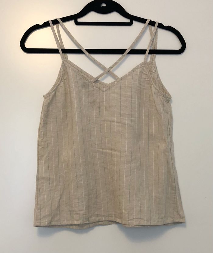 Top beige en lin Kiabi - photo numéro 2