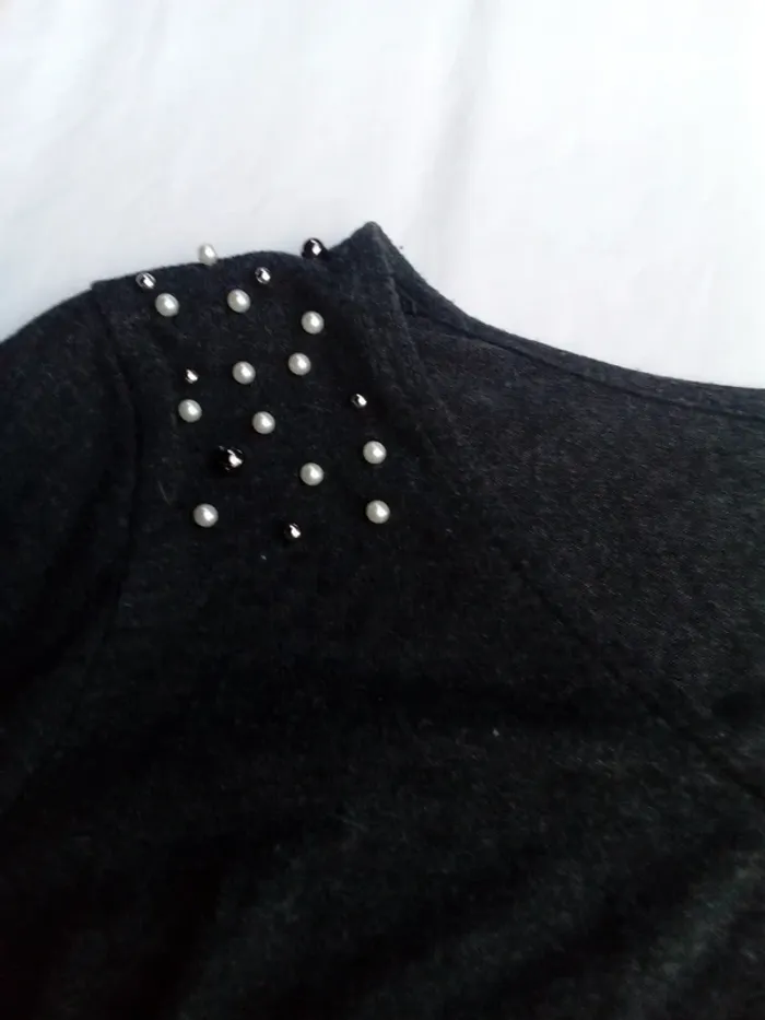 Pull gris foncé perles cache cache 44 - photo numéro 3