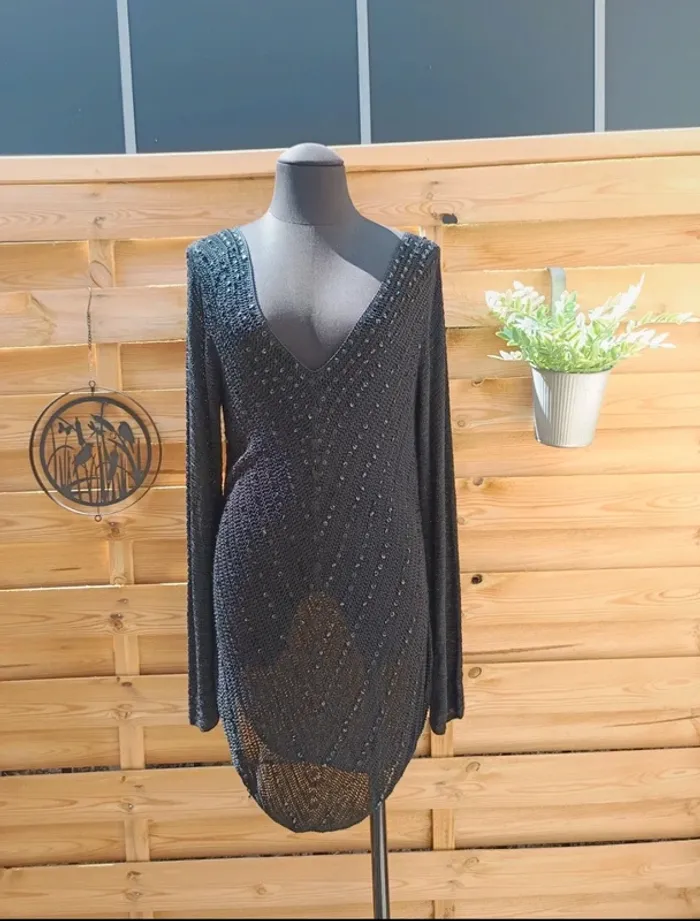 Magnifique robe en maille et sequins taille S/M - photo numéro 2