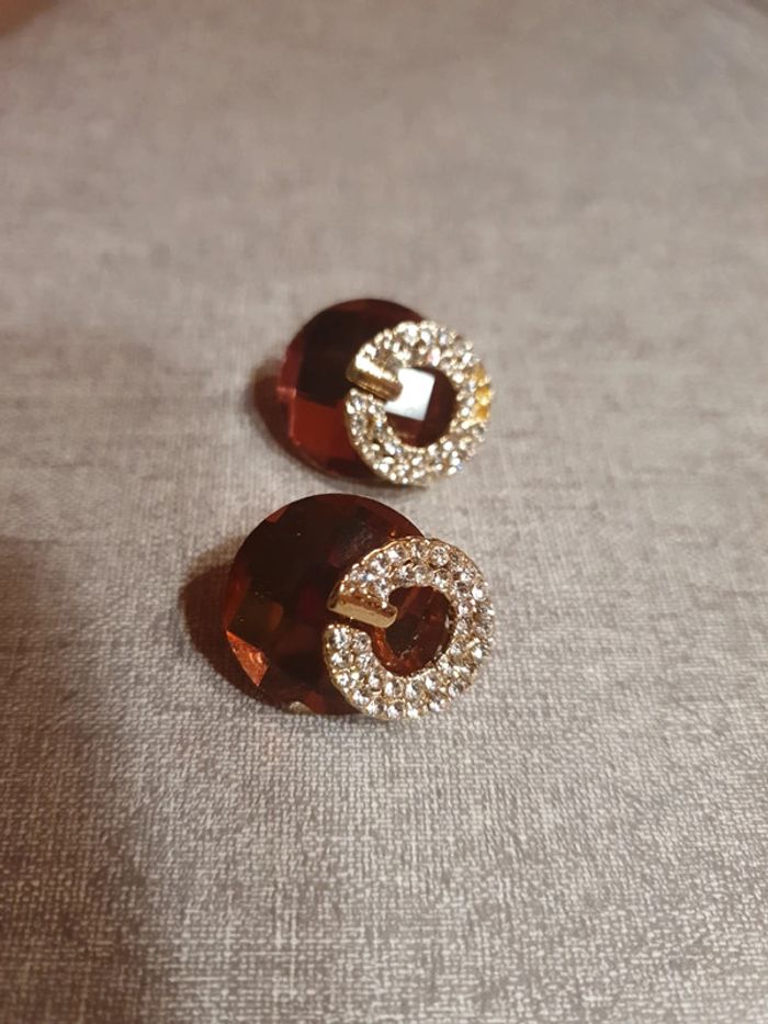 Boucles d'oreilles Pierres et strass - photo numéro 2