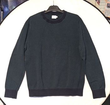 Pull Célio Vert Motif Petits Rectangles Noirs Vêtement Tendance Mode Hommes