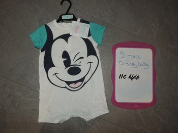 combinaison mickey disney baby taille 9 mois neuf