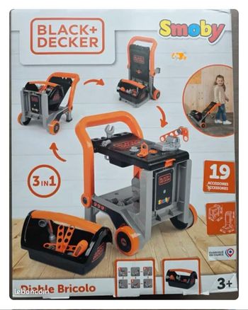 Smoby black & decker diable bricolo 3 en 1