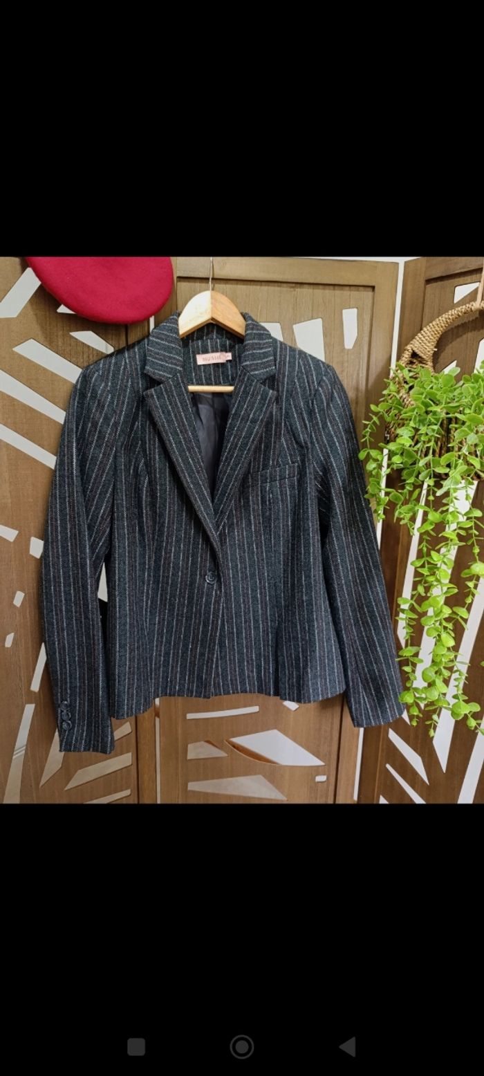 Blazer vintage femme 3 suisses taille 42 / laine - photo numéro 2