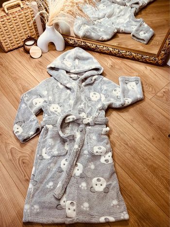 Taille 6-8 ans robe de chambre piloupilou garçon La Halle grise * ours * 💙
