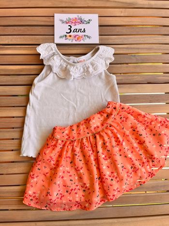 Ensemble 3 ans jupe et débardeur