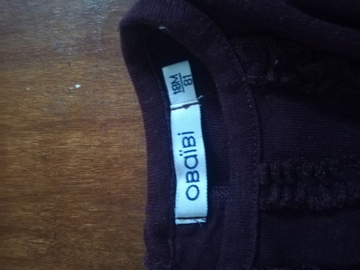 Tee shirt manche longue fille 18 mois obaïbi violet - photo numéro 3