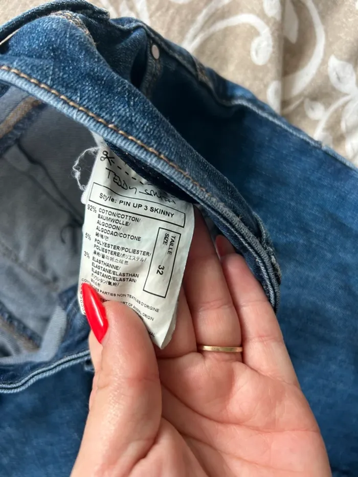 Jeans skinny fit teddy smith taille 32 bleu - photo numéro 4