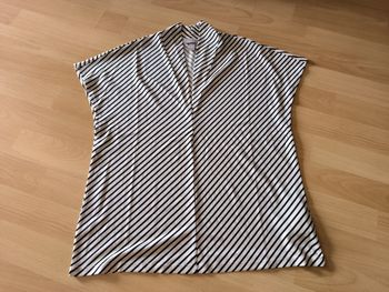 Blouse H&M beige lignée noir taille S