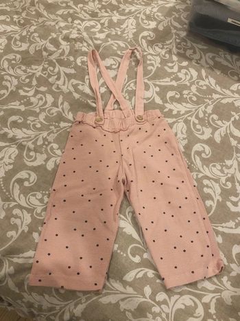 Pantalon bretelles rose zara 2/3 ans
