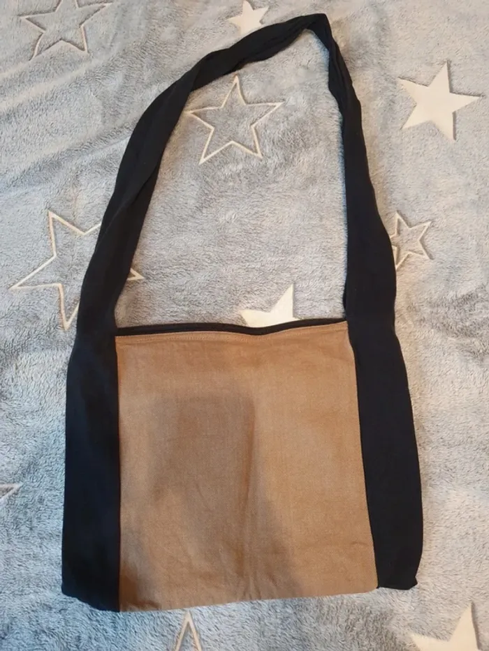 Sac bandoulière babylonia noir marron beige - photo numéro 3