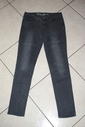 jean slim noir/gris kiabi 38