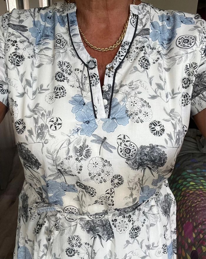 Jolie robe en coton doublée neuve motifs nature women dept so soon - photo numéro 2
