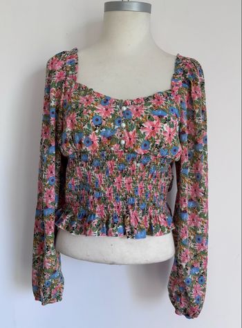 🌸 Tee shirt / Blouse à manches longues - Lilie rose Taille S/M
