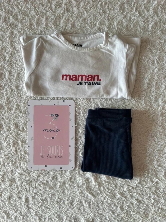 Ensemble t-shirt legging mixte Kiabi obaibi 3/6 mois - photo numéro 3