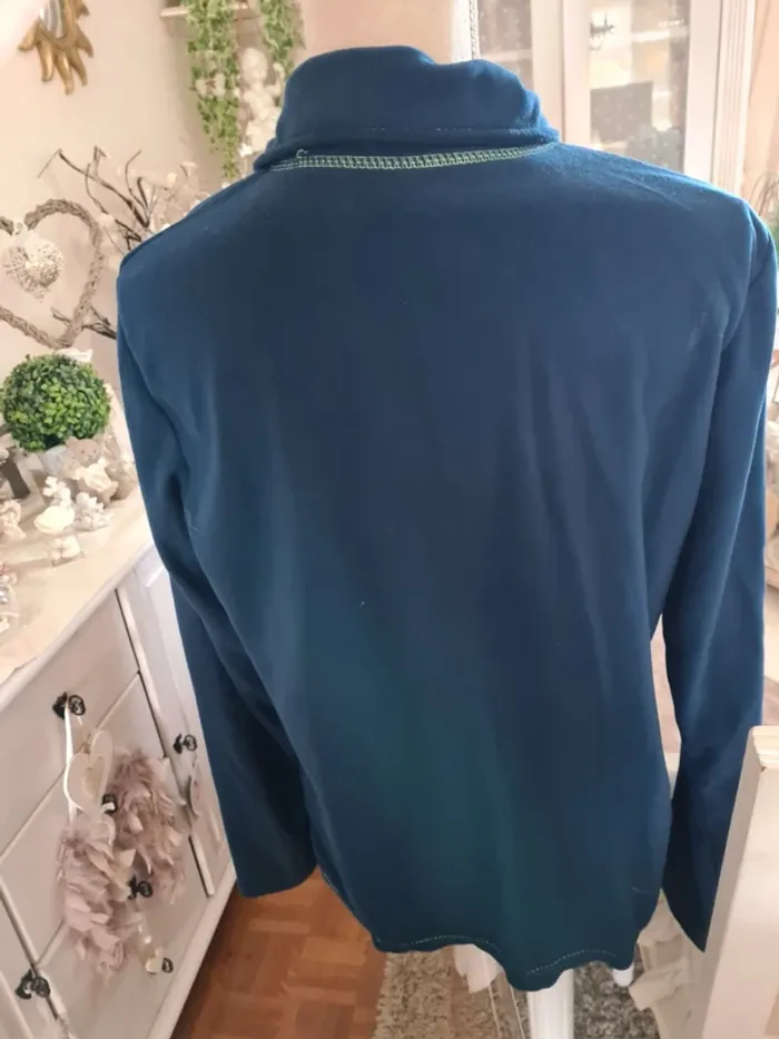 Veste polaire fine bleu canard foncé Taille 40/42 Neuve - photo numéro 3