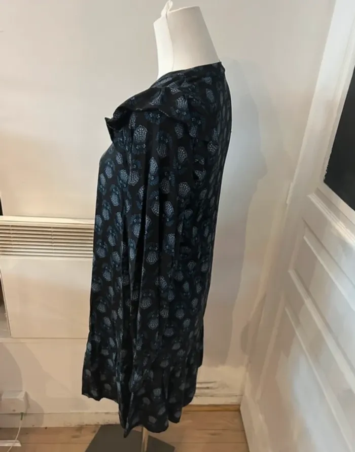 Ange robe bleu imprimée, florale, femme,  taille 0//34 Neuf avec étiquette - photo numéro 3