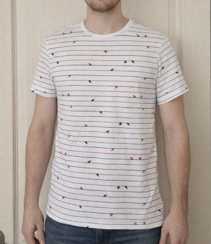 Tee-shirt blanc à motifs homme Jules taille S/36 - photo numéro 1