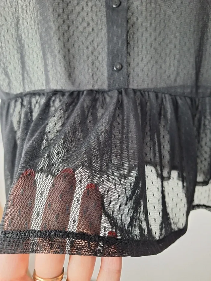 Blouse transparente noire Etam 38 - photo numéro 4