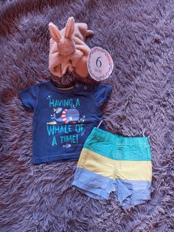 Ensemble short + tshirt garçon 6 mois