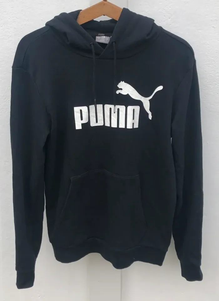 Puma Hoodie sweater black white Mens S