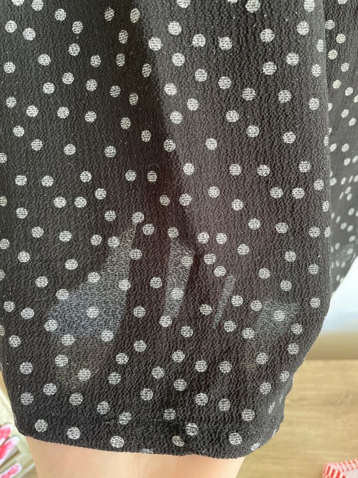 T shirt noir à pois blanc - photo numéro 3