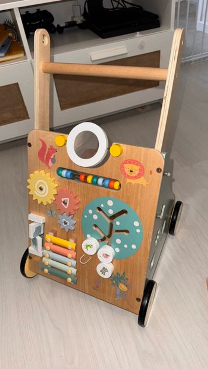 Trotteur Bébé en Bois, Chariot de Marche Bebe en Bois, - photo numéro 7