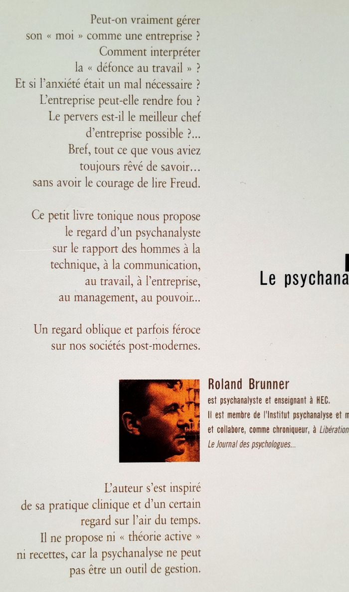 Roland Brunner - le psychanalyste et l'entreprise - photo numéro 3